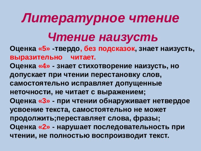 Оценка прочитанного. Оценка стихотворения. Критерии оценки чтения наизусть. Критерии оценки наизусть стихов. Оценка за стихотворение наизусть.