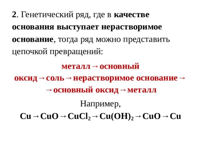 Литий генетический ряд