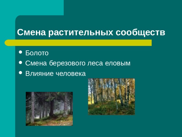 Какая из схем правильно отражает смену растительных сообществ