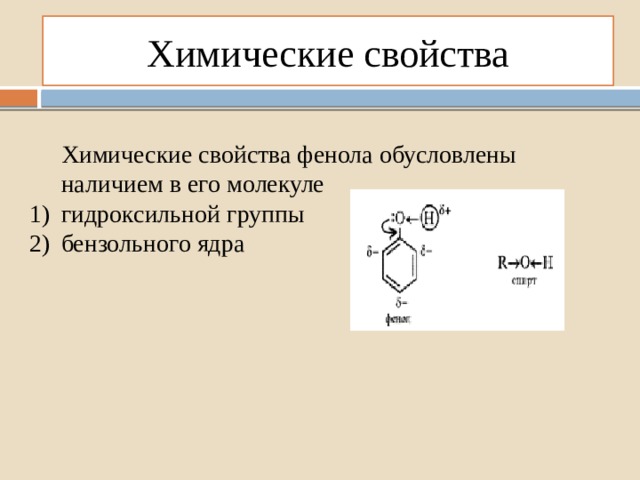 Химические свойства фенола