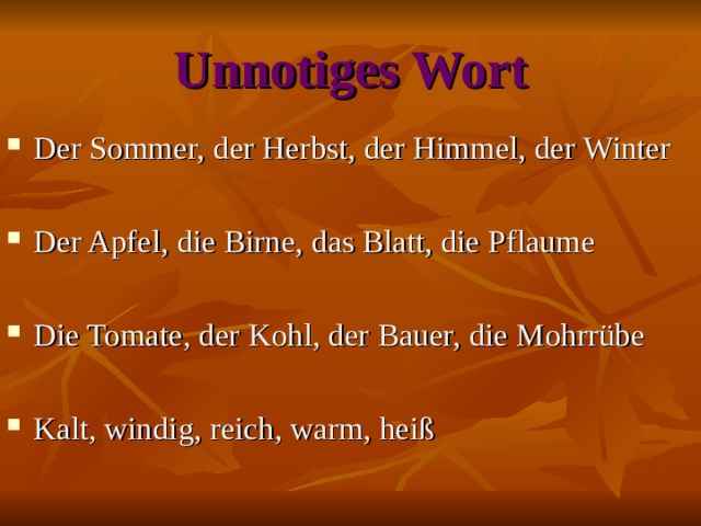 Unnotiges Wort
