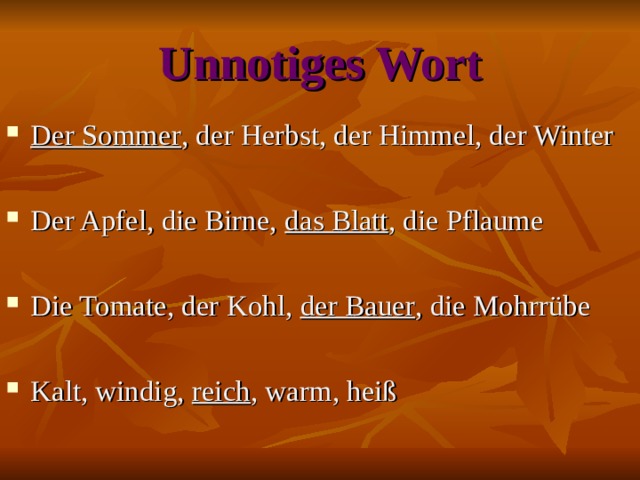 Unnotiges Wort