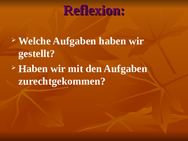 Reflexion: