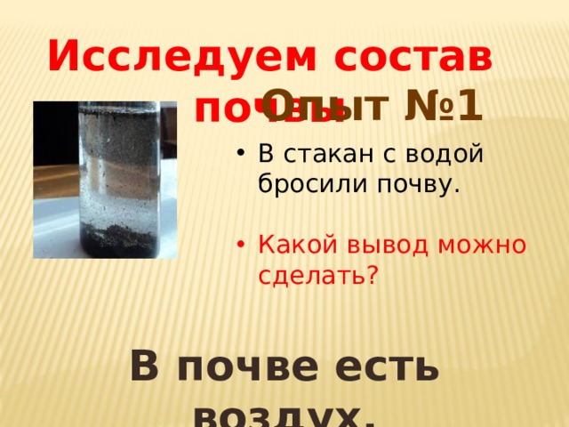 Какой вывод об образцах почв можно сделать в результате этого опыта