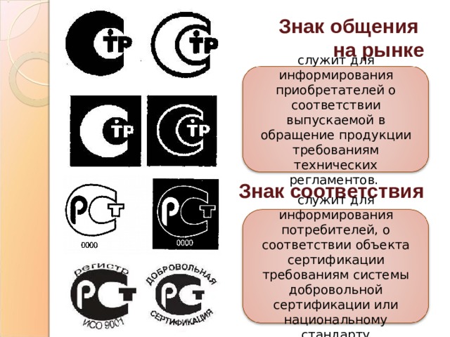 Изображение знака обращения на рынке