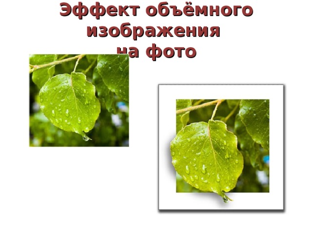 Эффект объёмного изображения  на фото 