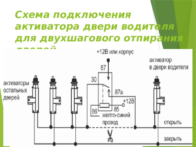 Пятипроводной активатор схема подключения