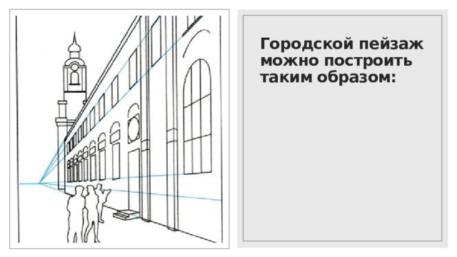 Городской пейзаж можно построить таким образом: 