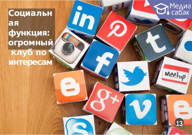 С оци а льна я функция: огромный клуб по интересам  