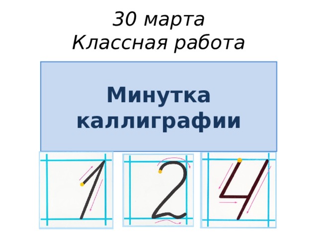 Минутка чистописания по математике 4 класс в тетради образцы