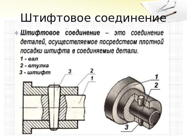 Соединение цилиндрических деталей. Крепление зубчатого колеса штифтом. Штифтовые и шпоночные соединения. Соединение шпоночных и штифтовых соединений. Чертежи шпоночных и штифтовых соединений.