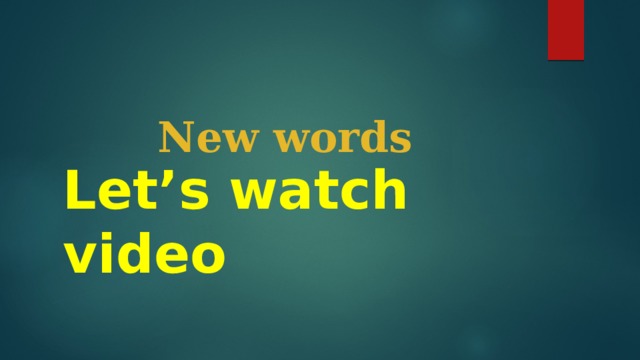  New words Let’s watch video 