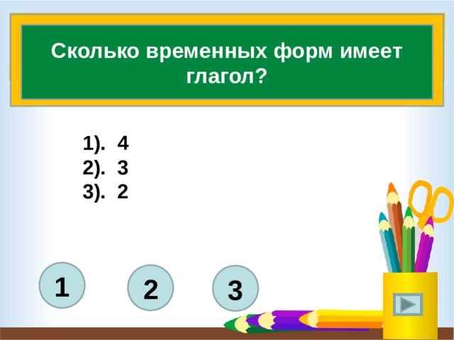 Интерактивный тест по русскому языку "Глагол" 3 класс УМК "Перспектива"