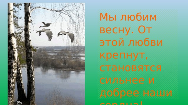 Мы любим весну. От этой любви крепнут, становятся сильнее и добрее наши сердца! 