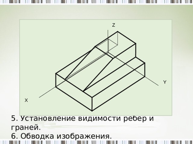 Прямоугольная изометрическая проекция детали