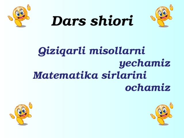 2 sinf matematika dars