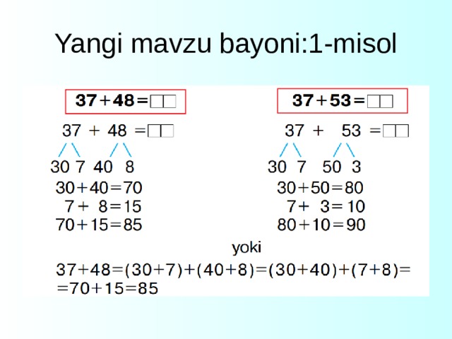 Yangi mavzu bayoni:1-misol 