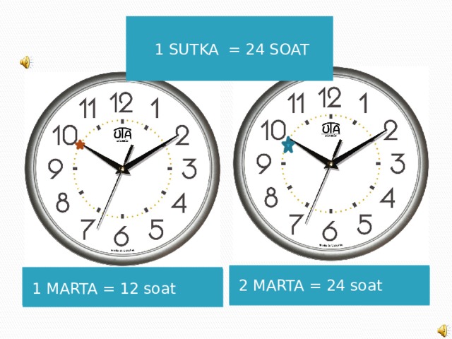 3 sinf matematika. Вакт бирликлари. Вакт улчов бирлиги. Математик soat. 24 Соат.