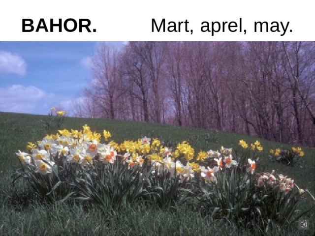 BAHOR. Mart, aprel, may. 