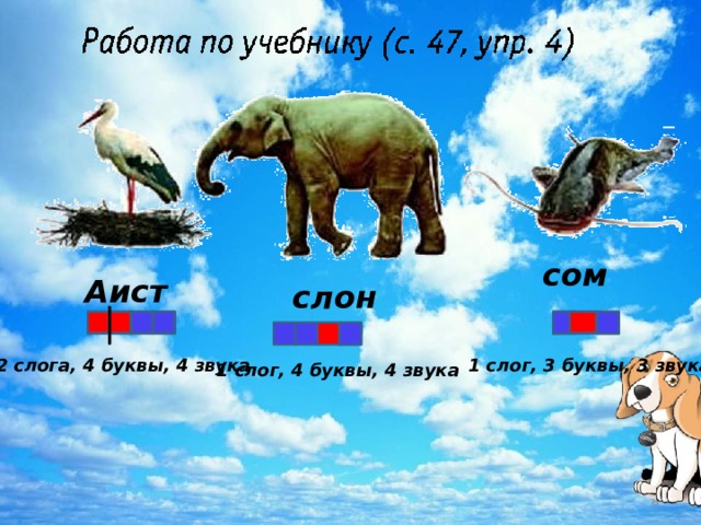 Аист схема слова 1 класс