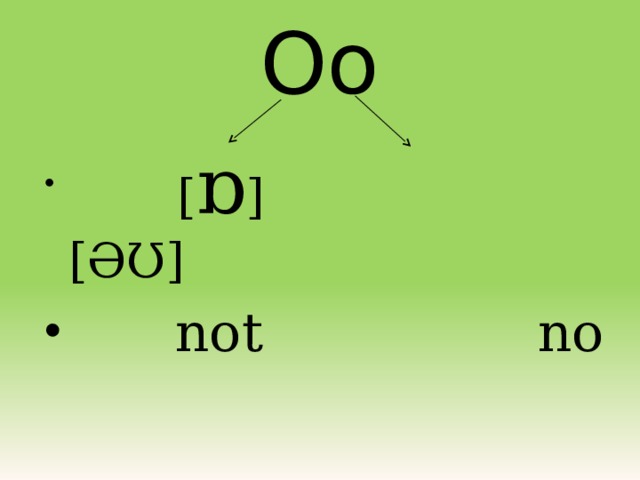 Oo  [ ɒ ] [ƏƱ]  not  no 