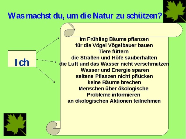 Защита окружающей среды проект по немецкому языку