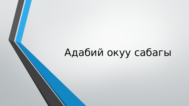 Адабий окуу сабагы 