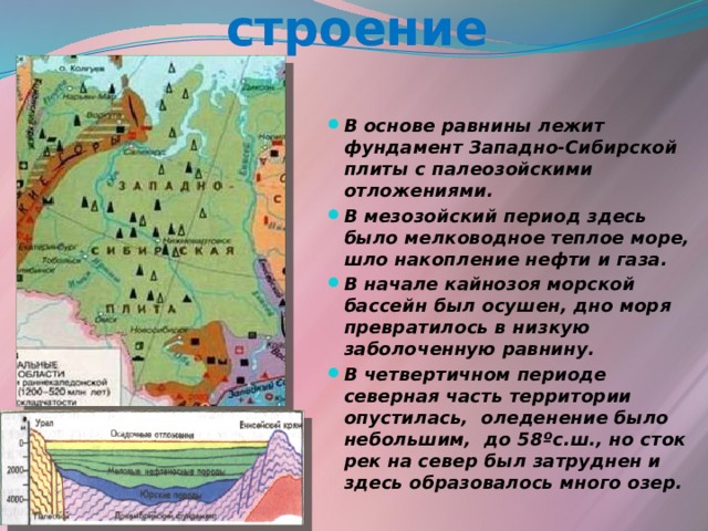 План описание рельефа западно сибирской равнины