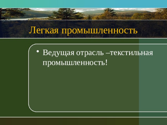 Легкая промышленность презентация 10 класс