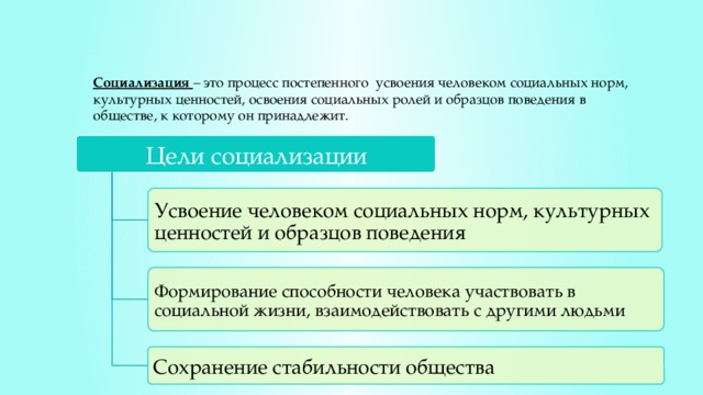 Усвоение человеком ценностей норм установок образцов поведения общества