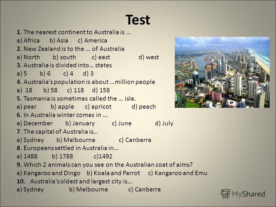 Тест америка. Викторина по английскому про Австралию. Текст про Австралию на английском. Australia текст на английском. Австралия английский язык 7 класс.