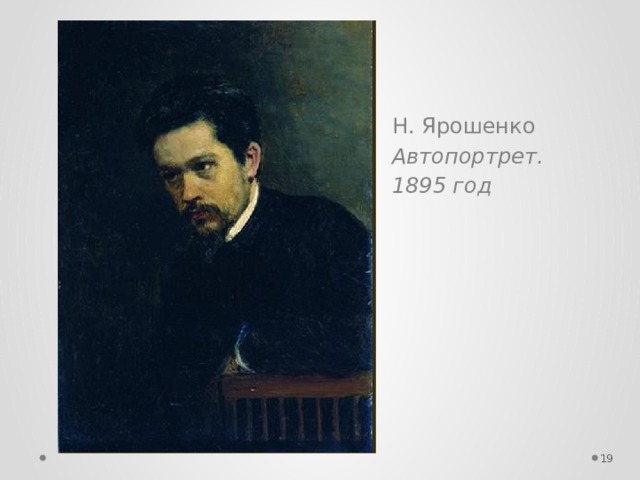 Н. Ярошенко Автопортрет. 1895 год    