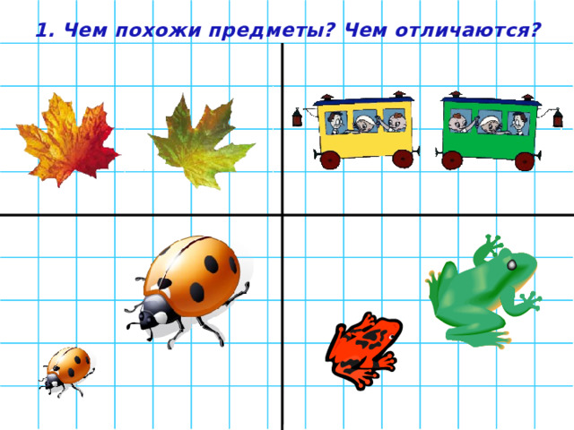 1. Чем похожи предметы? Чем отличаются? 