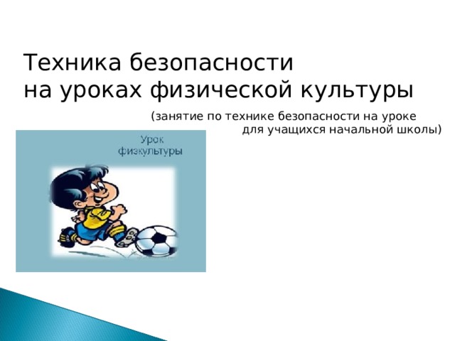 Техника безопасности на уроках физической культуры (занятие по технике безопасности на уроке   для учащихся начальной школы) 