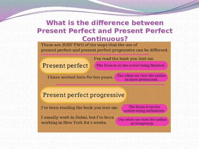 What is the difference between Present Perfect and Present Perfect Continuous? 