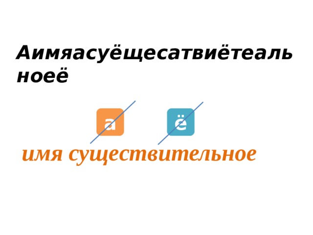 Аимяасуёщесатвиётеальноеё   а ё имя существительное    