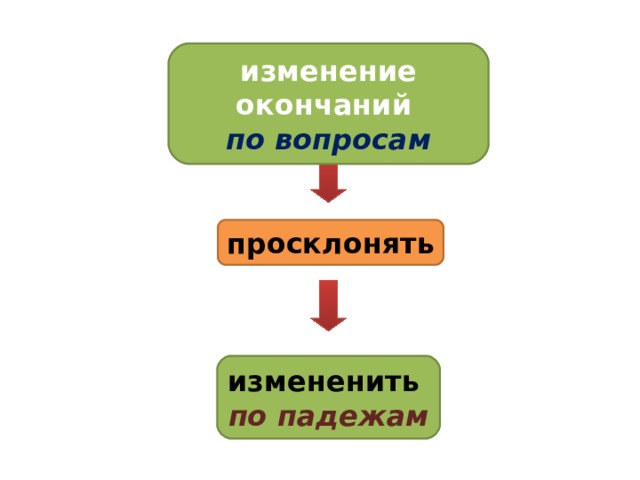 изменение окончаний по вопросам просклонять измененить по падежам  