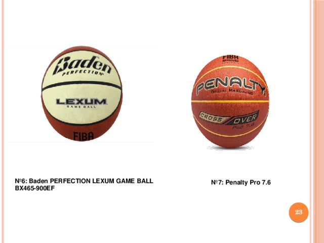 № 7: Penalty Pro 7.6 № 6: Baden PERFECTION LEXUM GAME BALL BX465-900EF  