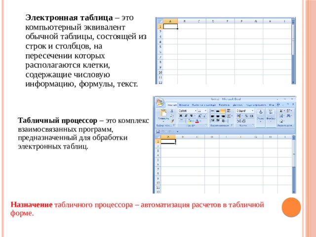 Работа с электронными таблицами