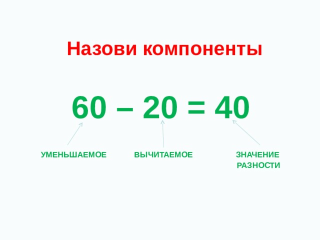 Уменьшаемое 40