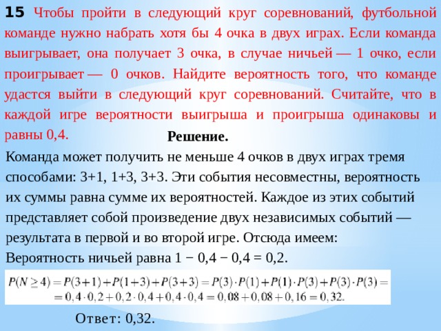 Чтобы пройти в следующий круг соревнований