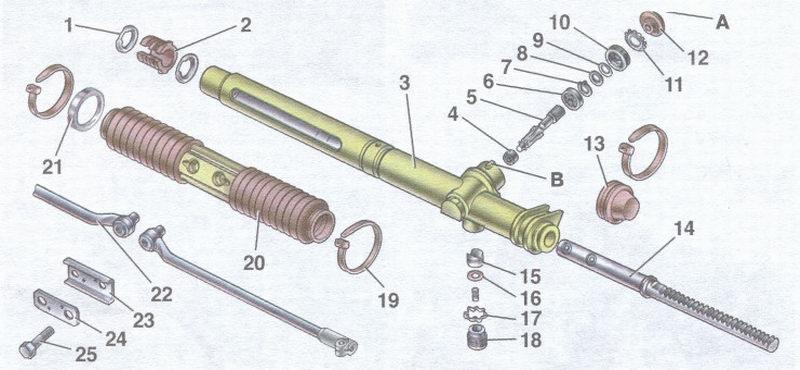 Как поменять рейку ваз 2114