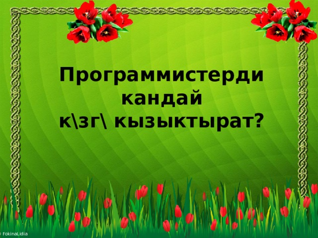 Программистерди кандай  к\зг\ кызыктырат? 
