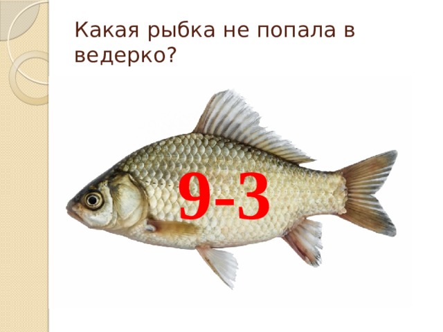Какая рыбка не попала в ведерко? 9-3 