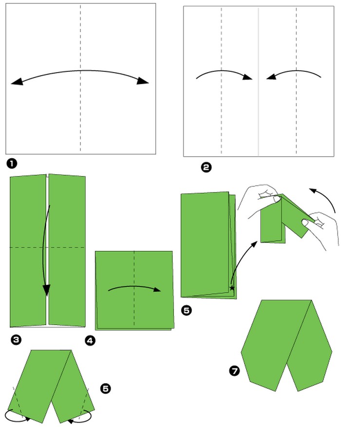 Оригами человек схема