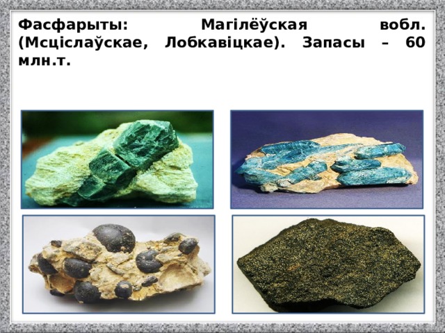 Карта беларуси с полезными ископаемыми