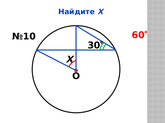 Найдите Х 60  № 10 30  Х О 