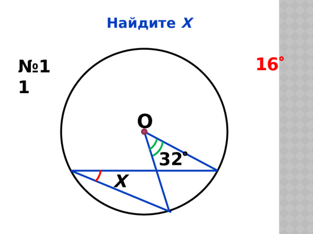 Найдите Х 16  № 11 О 32  Х 