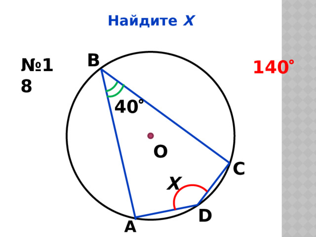 Найдите Х В № 18 140  40  О С Х D А 