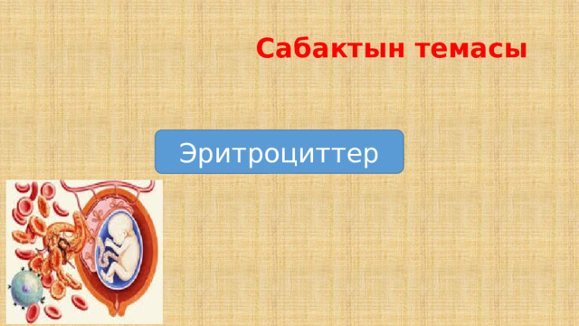  Сабактын темасы Эритроциттер 